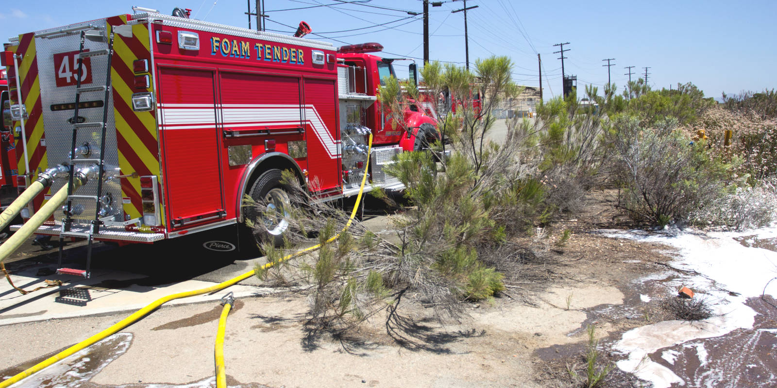 San Diego City's foam tender on a test site